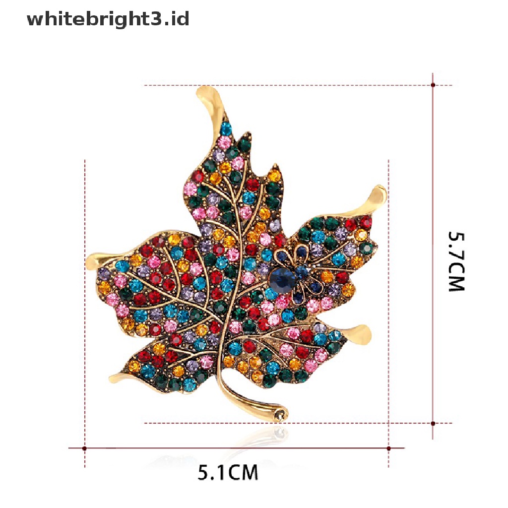 (whitebright3.id) Pin Bros Daun Maple Warna-Warni Untuk Wanita