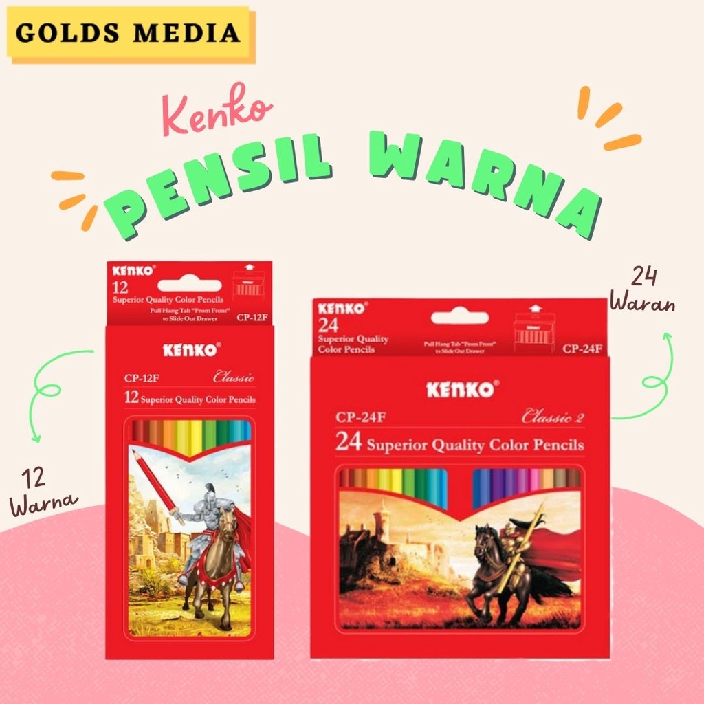 

Kenko Pensil Warna Kenko 12 Color Pencil Full Paper Box Classic Kenko 24 Color Pencil CP-24 Full Paper Box Classic