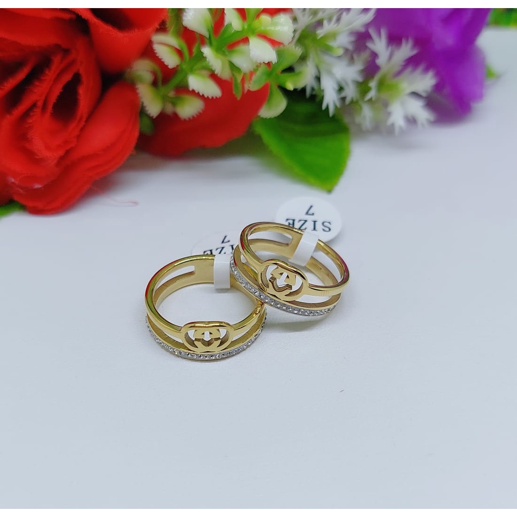 Cincin titanium permata  perhiasan  jewelry 0284-0286