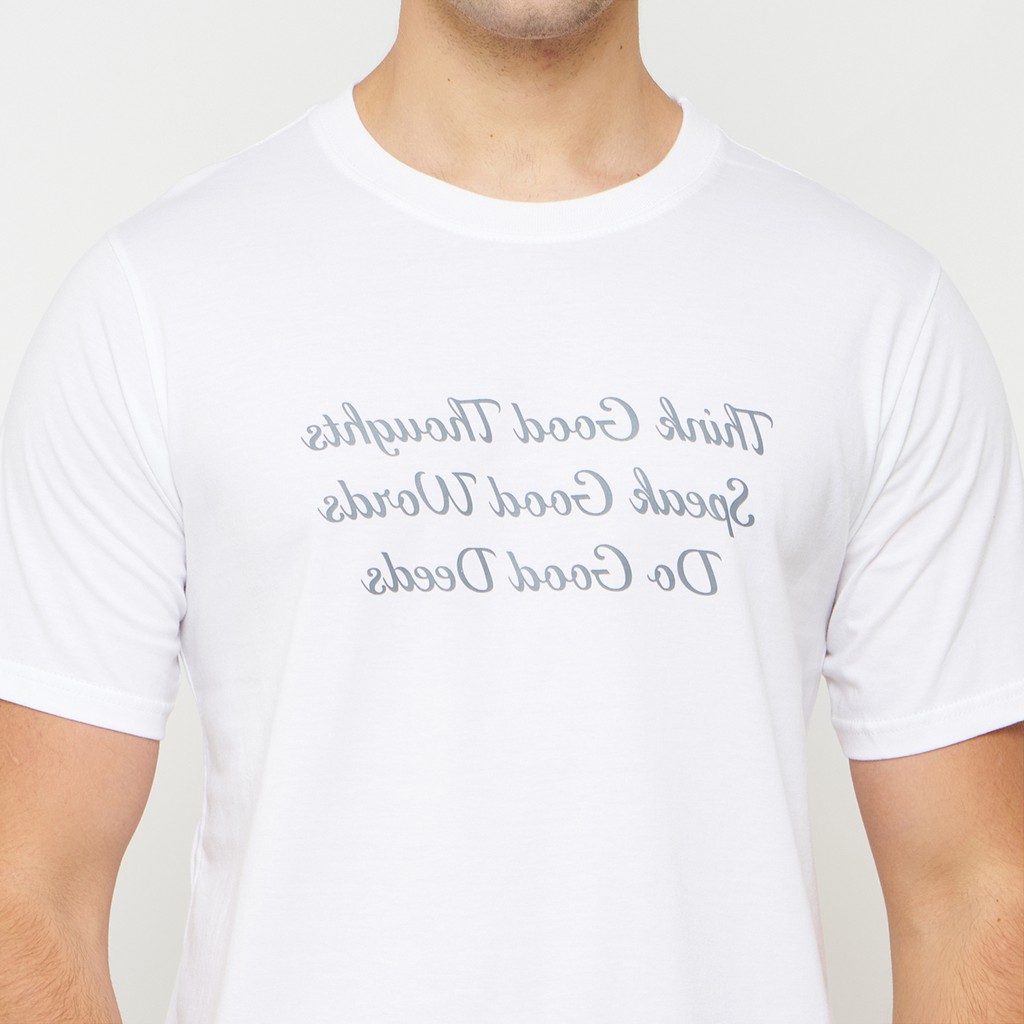 SaranDoang Kaos (Mirror) - Think Good Thoughts Putih