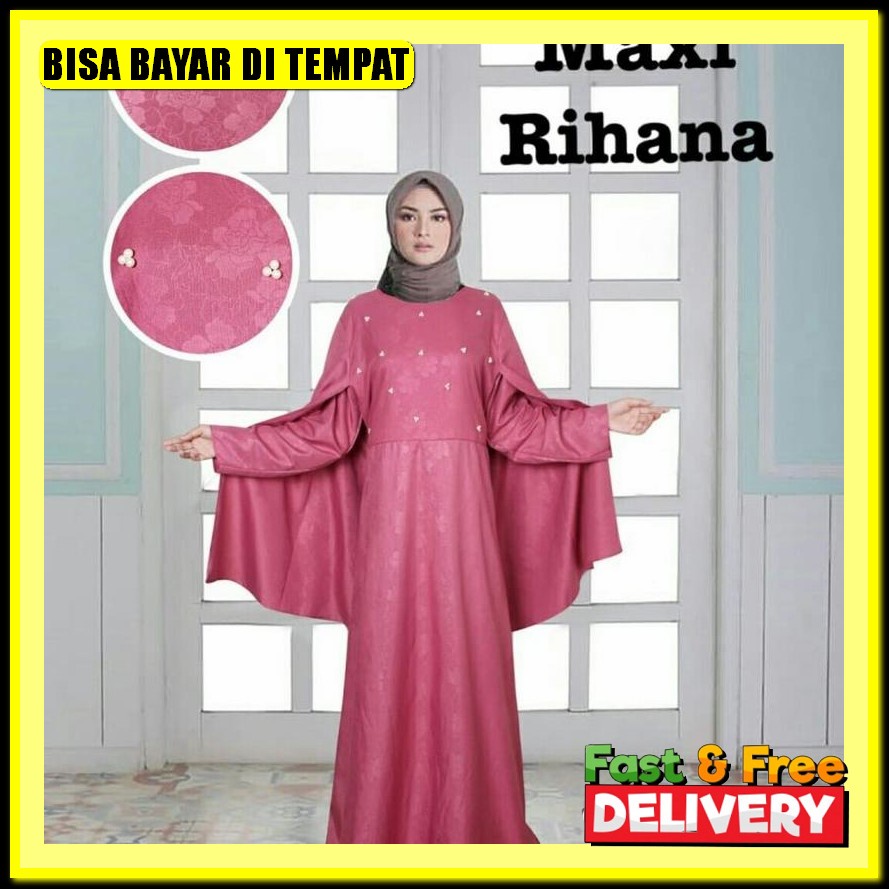 Anzura Dress / Maxy Ceruty Dress Pesta Undangan Wanita Premium / Dress Muslimah / Gamis Ceruty Mewah