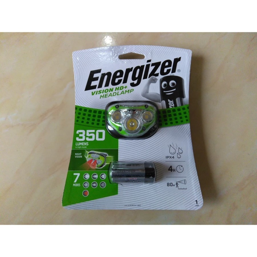 SENTER KEPALA HEADLAMP ENERGIZER VISION HD 350 LUMENS - Warna Hijau muda  - MS