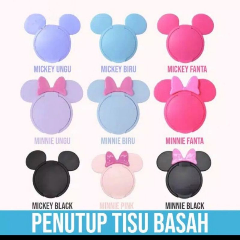 TTB065 Penutup Tissue Basah Mickey Minnie Pakai Ulang Tutup Tisu Basah Anti Kering Reusable ready