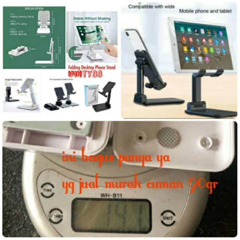 Folding Desktop Phone Stand HD-23/ HD23 Hd38 Holder Handphone tablet/ Iphone meja