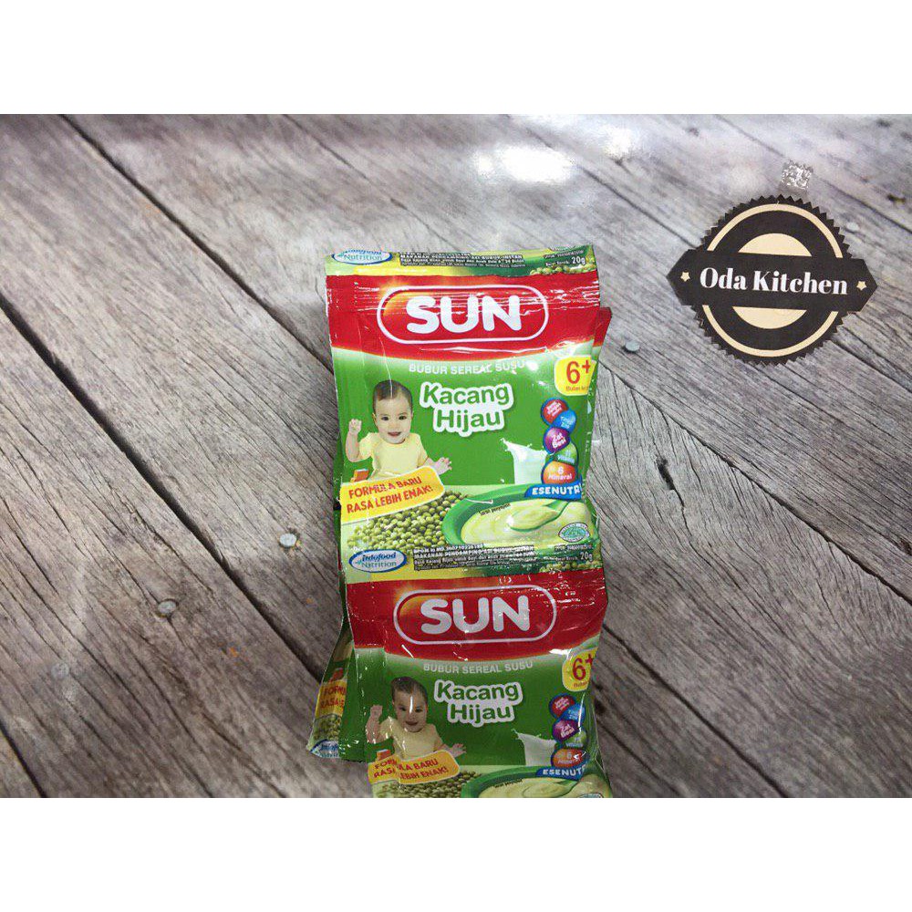 SUN BUBUR SEREAL SUSU KACANG HIJAU SACHET RENCENG 8X20gr