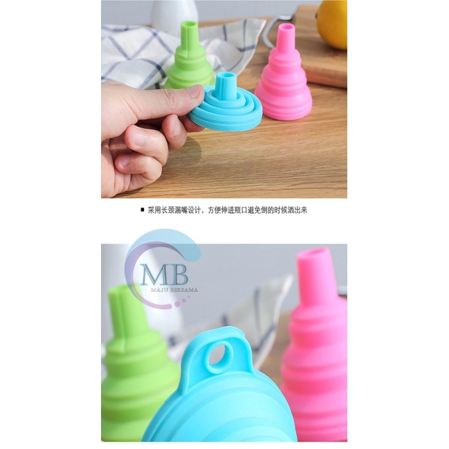 RT75 Corong Silikon Lipat untuk refill sabun minyak Sirup Portable Silicone Folding Funnel MB2917