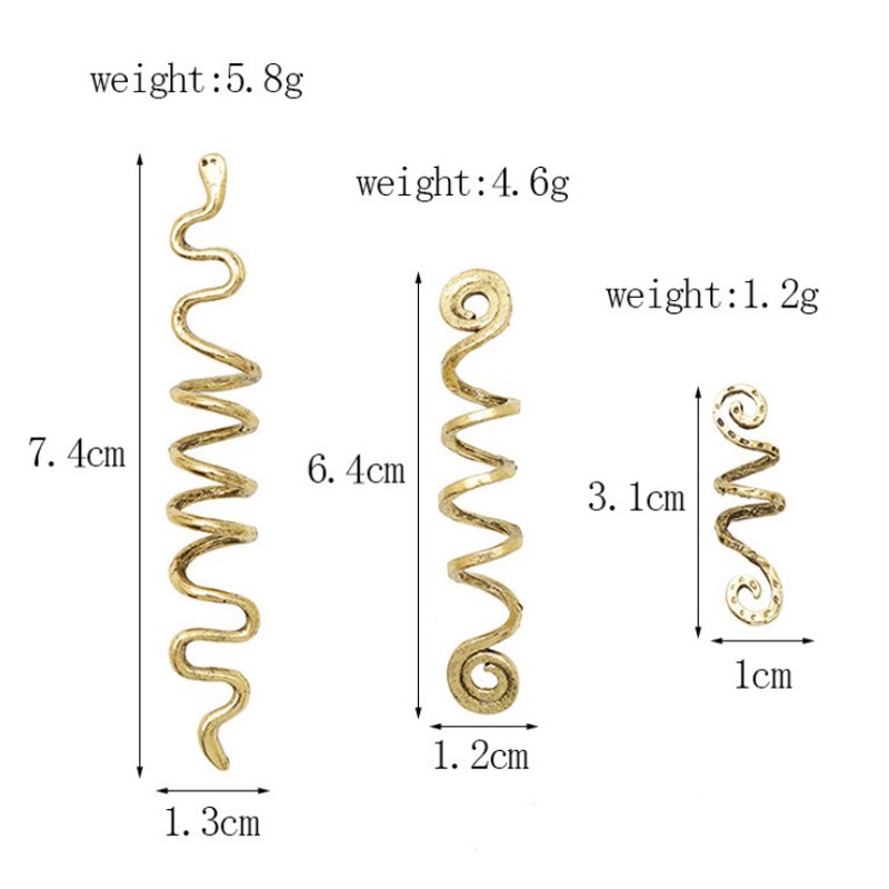 Jepit Rambut Model Spiral Bahan Metal Warna Emas Gaya Vintage Untuk Wanita