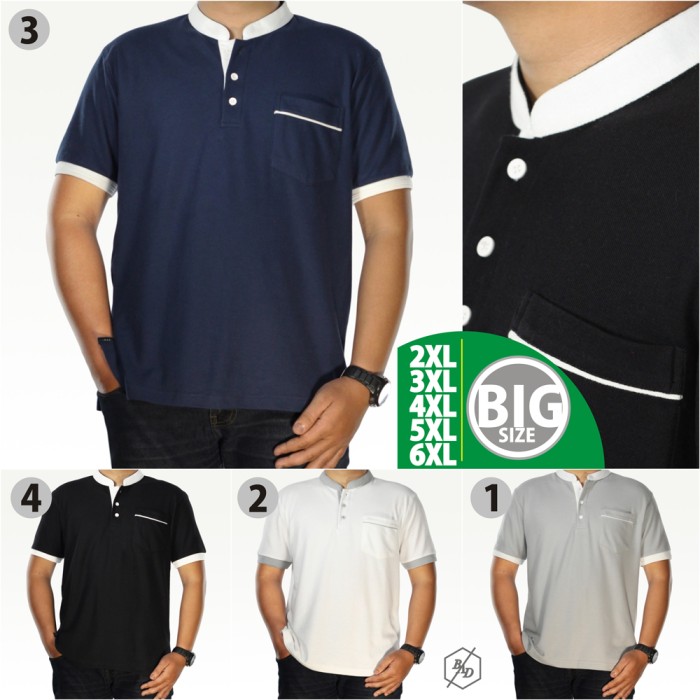 KAOS POLO PRIA KERAH CHIANGI BAJU BIG SIZE LACOSTE JUMBO TSHIRT KATUN - BS12