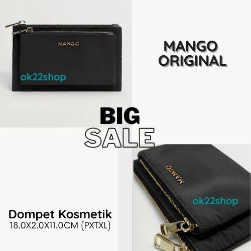 MANGO - Dompet Kosmetik Original Wanita (Quilted Coin Purse-Black)