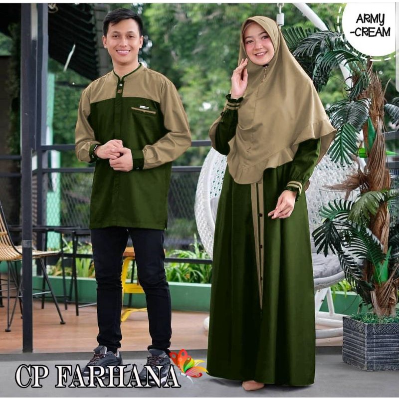 CP FARHANA COUPLE, PASANGAN, MOSCREPE PREMIUM, GAMIS, HIJAB, MUSLIM