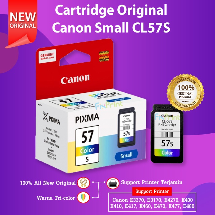 FixPrint Cartridge Tinta Canon CL57s CL 57s 57 Small Color E400 E410 E460 E470