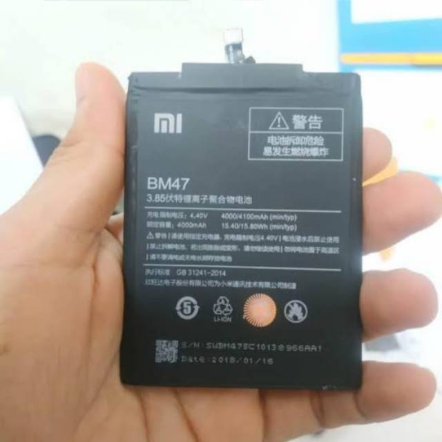 Xiaomi battery BM47 / Baterai for xiaomi Redmi 4x Redmi 3 Redmi 3s Redmi 3 Pro ORIGINAL 100%