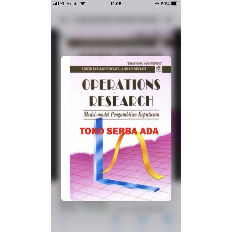 [Preloved] Operations Research model model pengambilan keputusan tjutju tarliah dimyati
