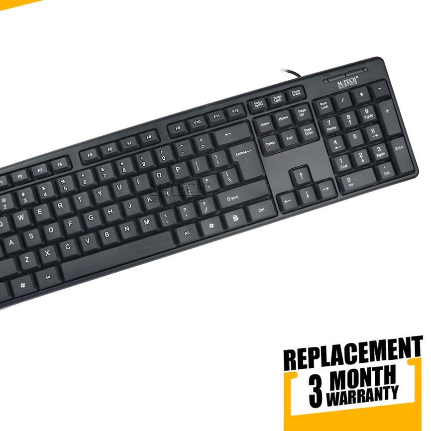 ➤ Keyboard USB Standar M-Tech Original for PC Laptop Android - Hitam ☞