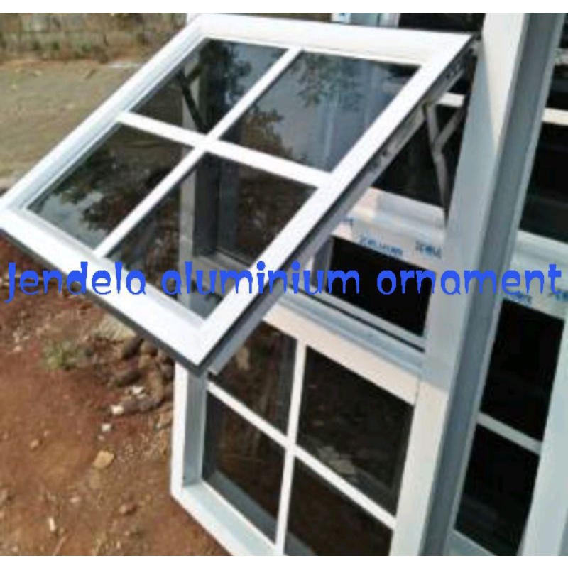 Kusen Jendela aluminium ornamen dan kaca mati