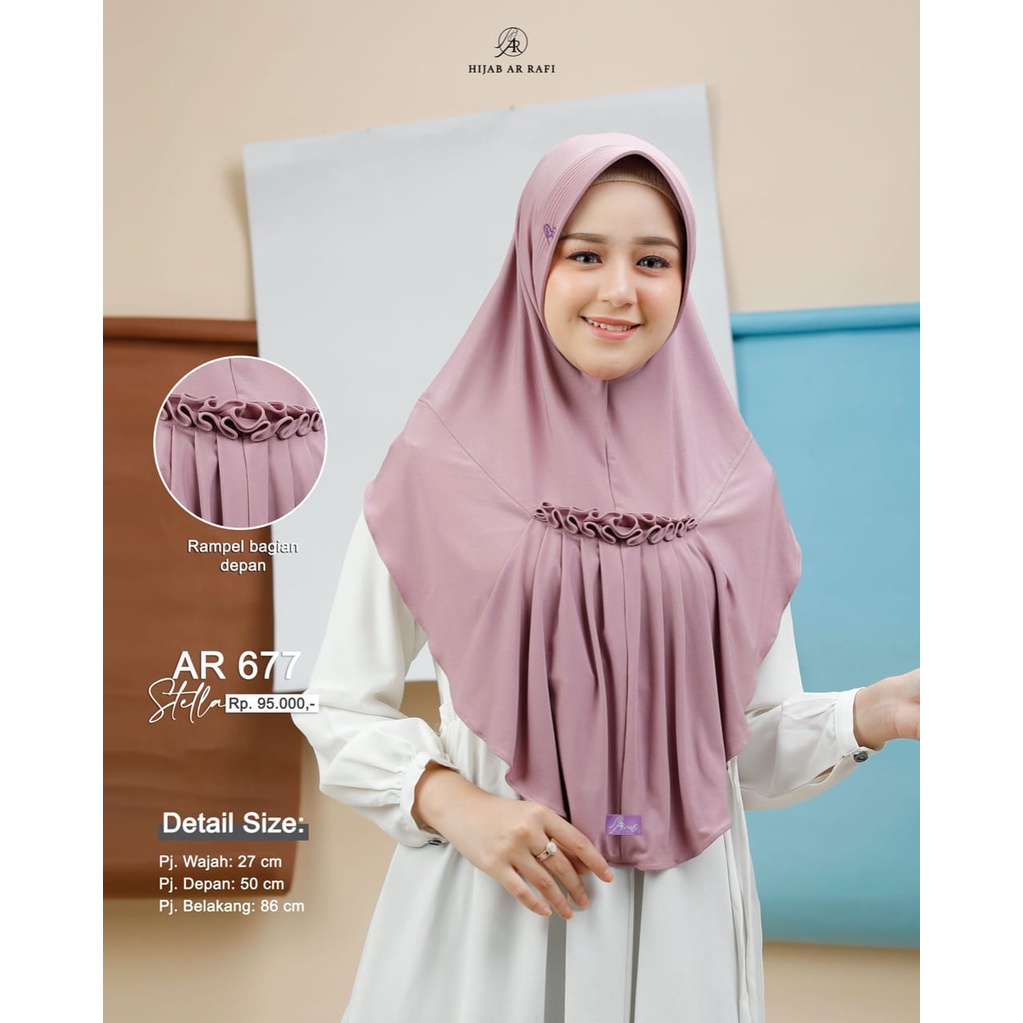 Jilbab Instan Terbaru 2022 Arrafi AR 677 Hijab Bergo Kerudung Instan
