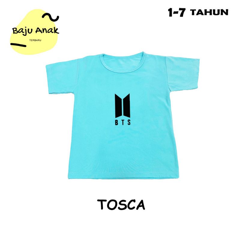 BAJU ANAK BTS CEWEK COWOK KAOS KATUN ANAK S M L XL PILIH WARNA