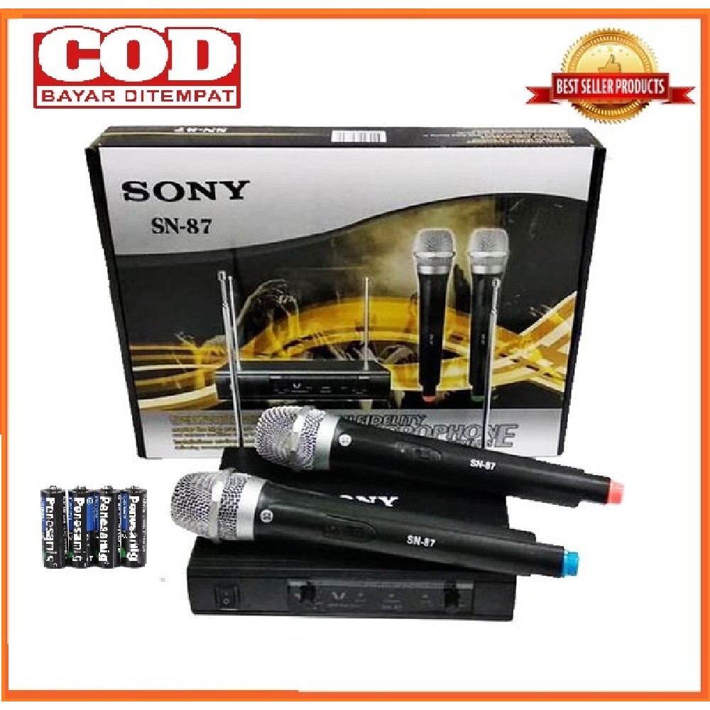 SONY SN 87 microphone wireles double  UHF suara mantap