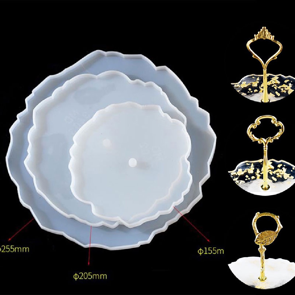 Mornin DIY Nampan Buah Tiga Lapis Nampan Teh Cetakan Silikon epoxy resin tray resin mold id