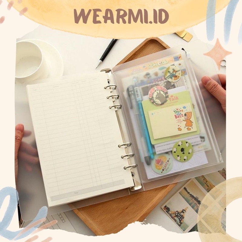 

1 buah Ziplock Sleeve Binder Transparant Plastic A5 Ziplock Binder A6 Cardbag Photocard Binder Wearmi