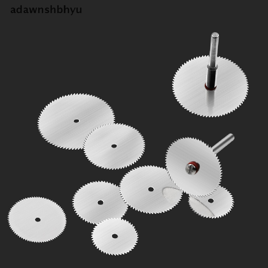 Adawnshbhyu 11PCS Kit Mini Circular Saw Blade Gerinda Listrik Cutoff Mandrel Set