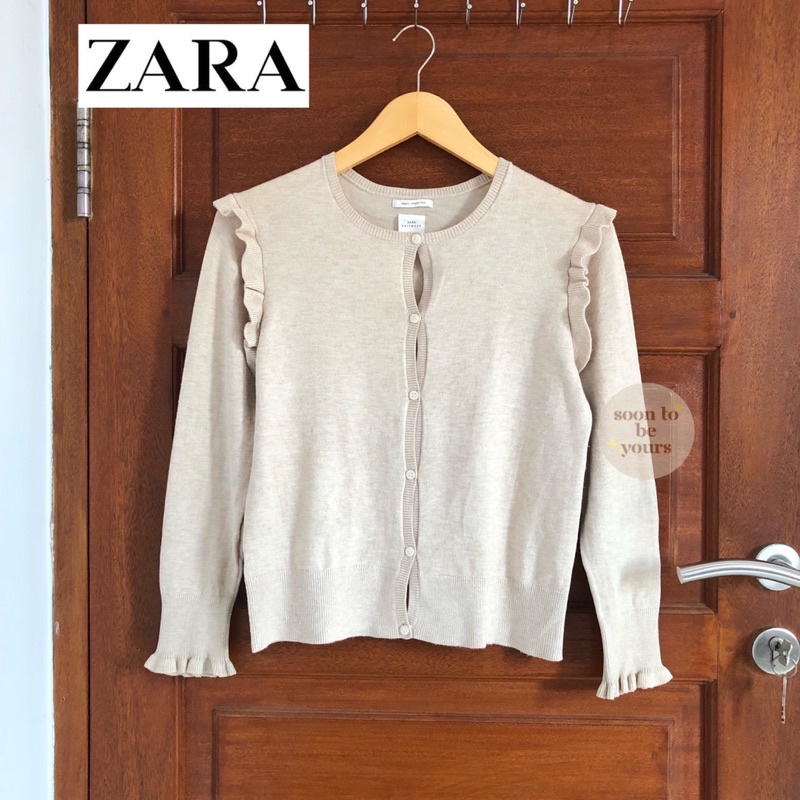 PRELOVED Zara Ruffle Cardigan With Frills Sweater