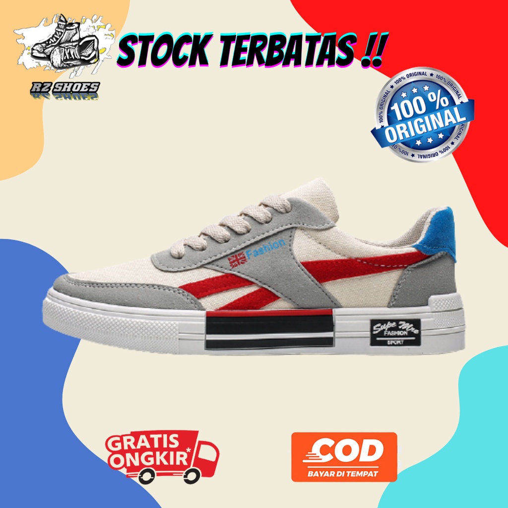 Sepatu Sneakers Pria Import Warm Zone Original Spatu Pria Keren Casual Hitam Kekinian Berkualitas
