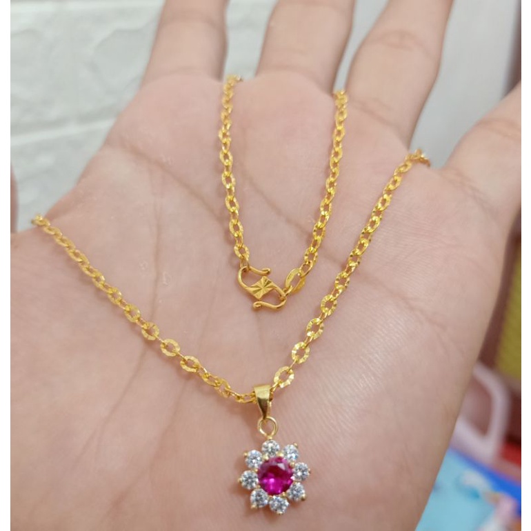 KALUNG DEWASA + LIONTIN PERAK 925 LAPIS MAS