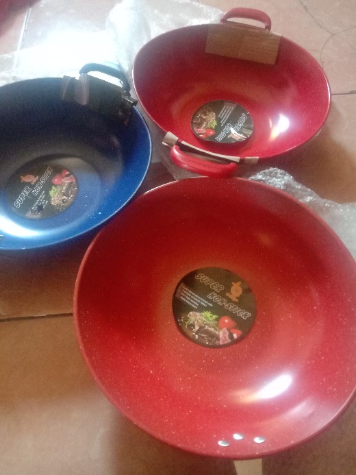 Wajan Cekung Anti Lengket Mudah Dibersihkan Wajan Super Besar  Muat Daging 10kg Gratis Bubble Wrap