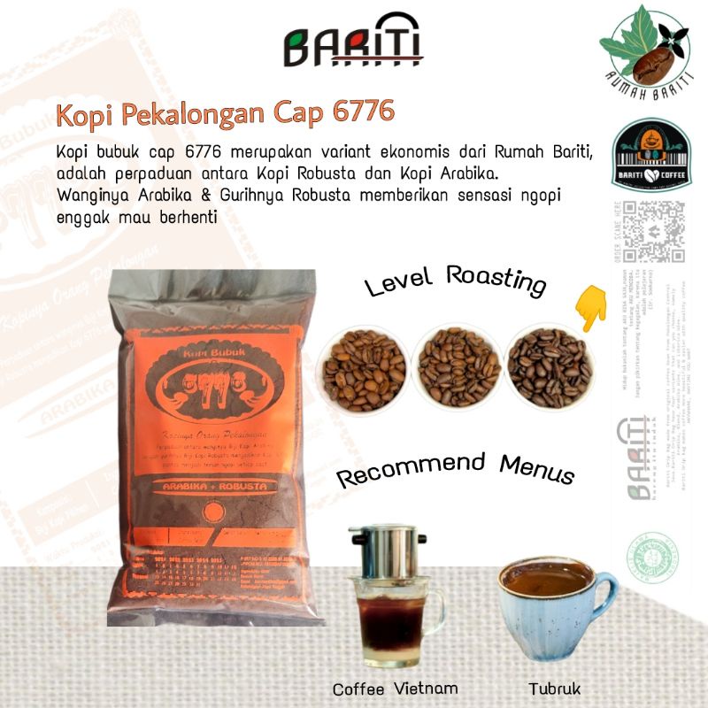 

Kopi Bubuk Pekalongan Cap 6776 (Berat: 175gr)