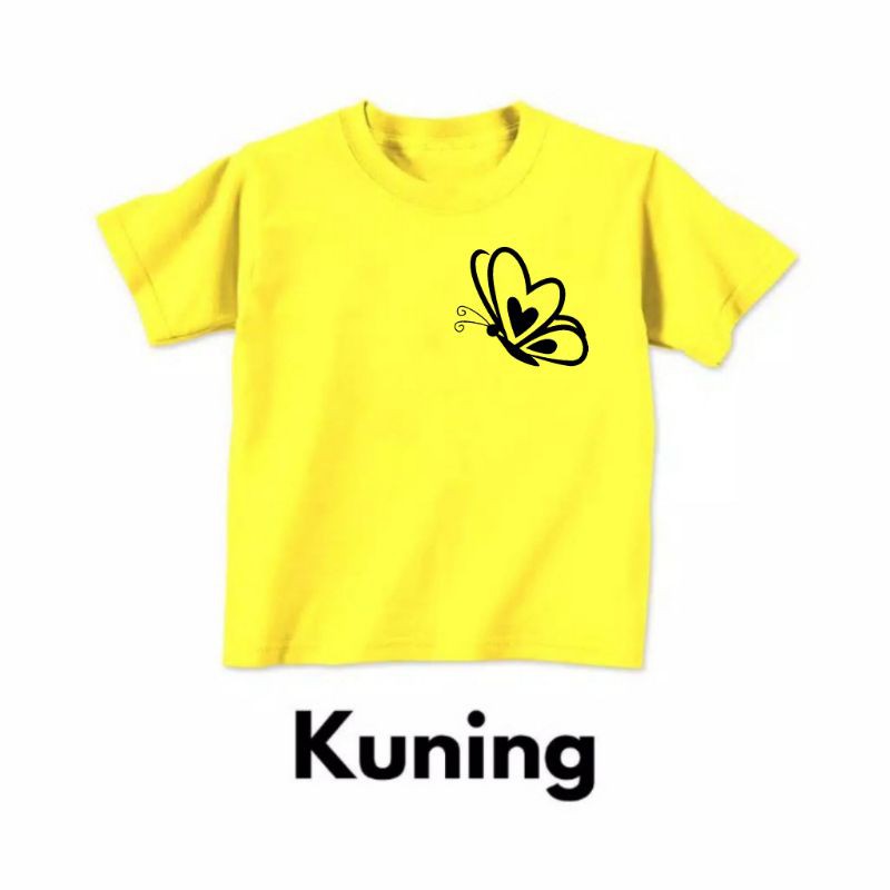 kaos anak motif kupu2 kuning