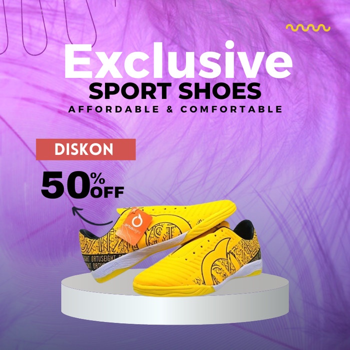 Promo Sepatu Futsal Ortuseight Warna Kuning Premium Original - 38