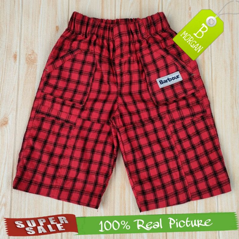 Celana Pendek Anak Cargo Barbour Kotak Merah