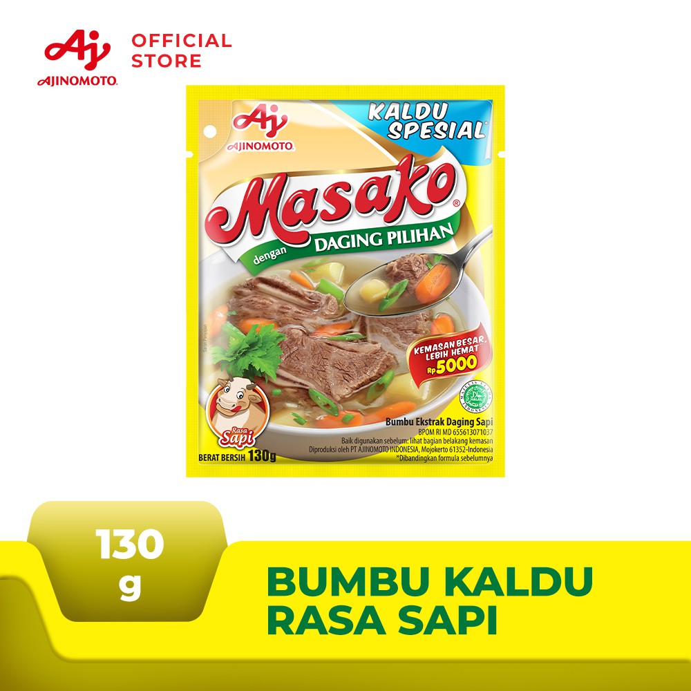 

Masako® Bumbu Kaldu Penyedap Rasa Sapi Kemasan 130g