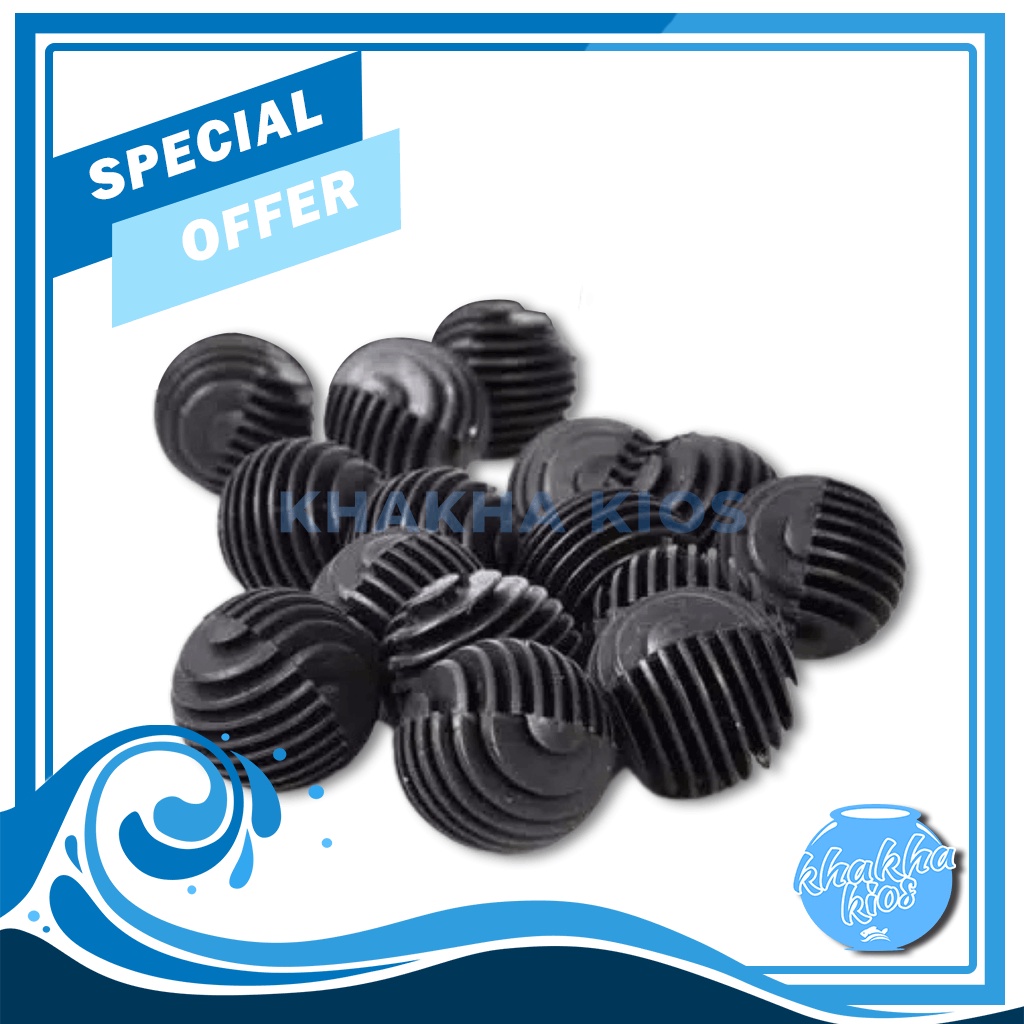 Kualitas BAGUS Aquarium Bio Ball Hitam Ikan Hias 40-50pcs MURAH
