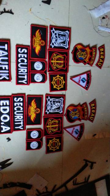Bordir Satpam Security Timbul 3D