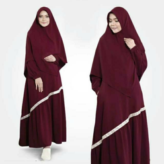 ZC86 GAMIS SET  SYAR'I HALIMA PAKAIAN MUSLIM WANITA