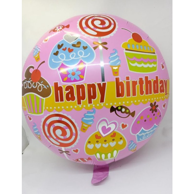 Balon foil bulat happy birthday (BARU)