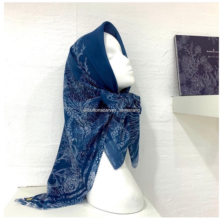 El mar minorca Ocean voal square buttonscarves x mmehuillet