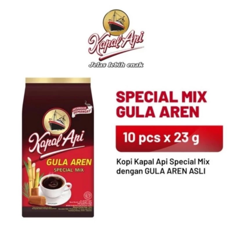 

kopi kapal api special mix gula aren 1 pack (10pcs x 23gr)