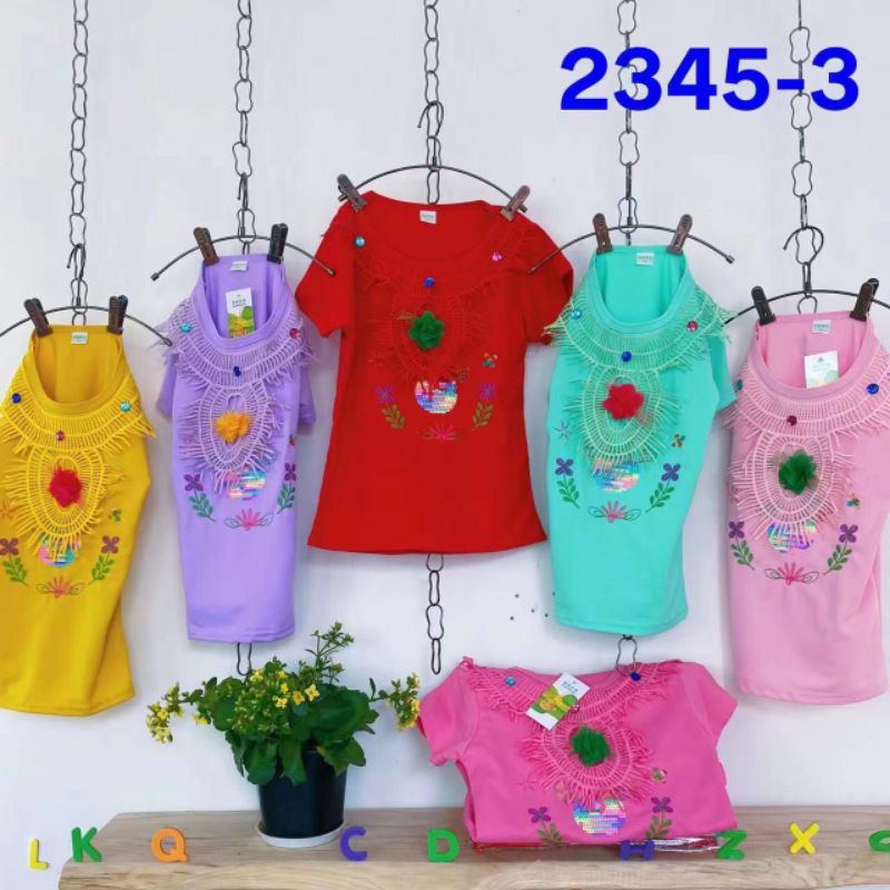 Atasan Anak Perempuan//Kaos Import Motif Renda Usia 2-6tahun