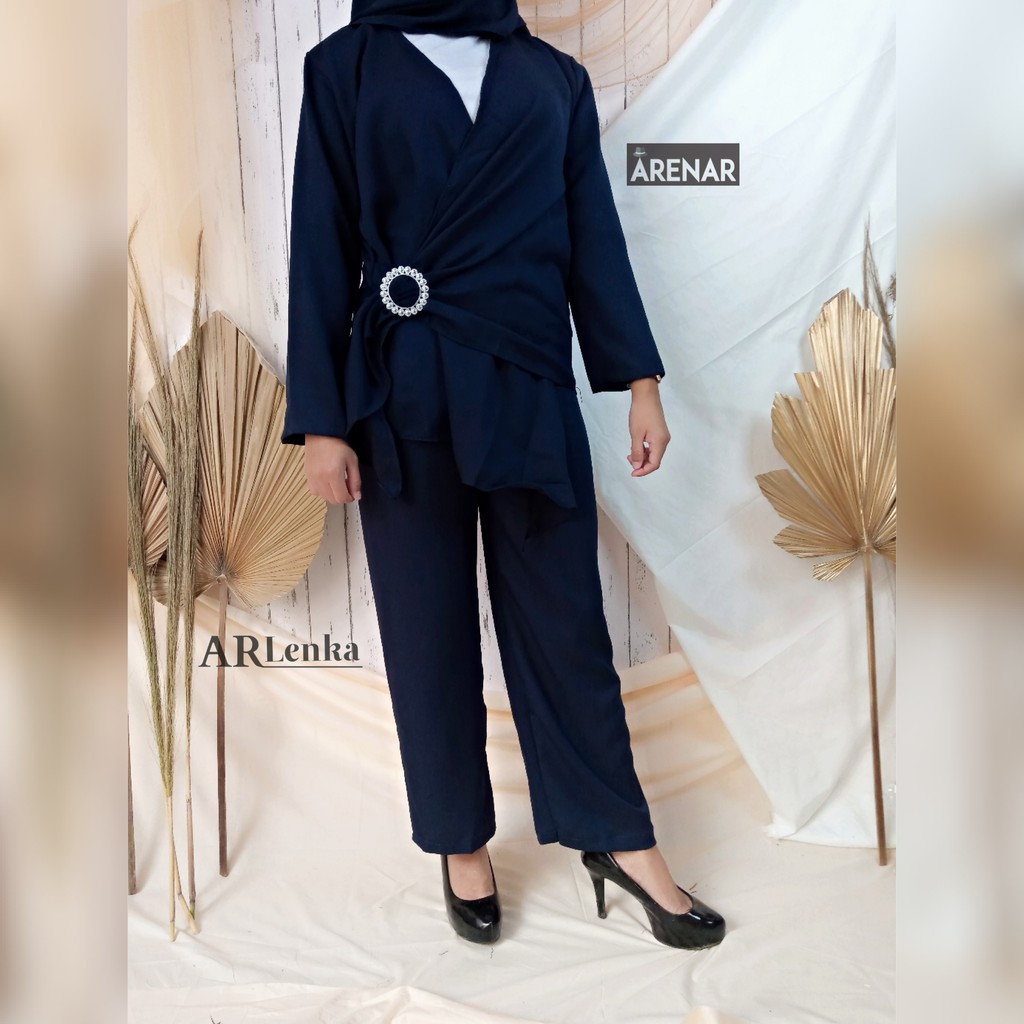 A10 FILI Basic Daily Set Premium Atasan Celana Panjang Fashion Muslimah Terkini