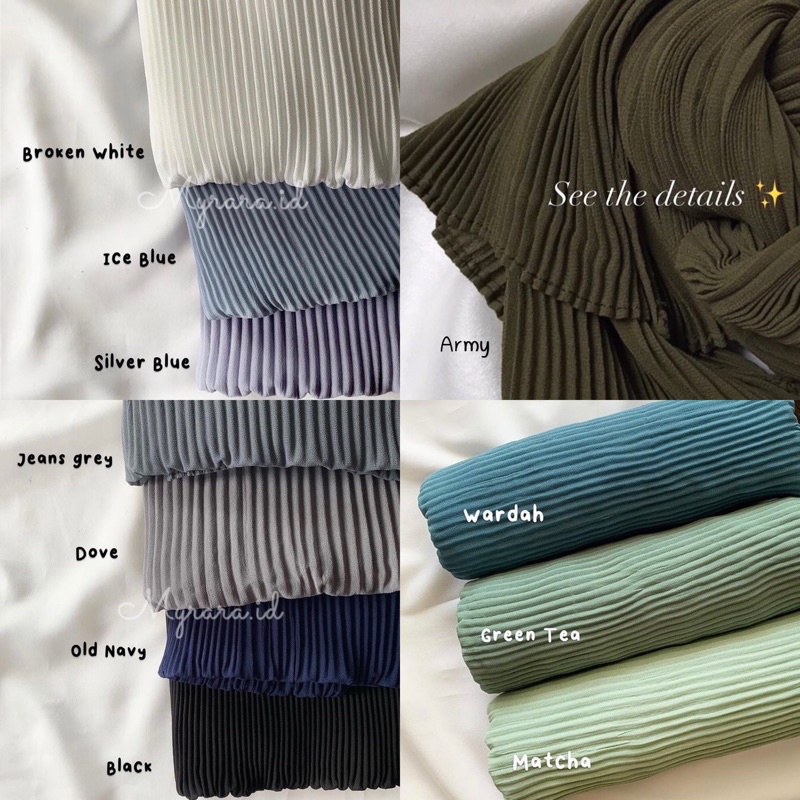 Pashmina Plisket Full / Pasmina Plisket / Pleats Shawl / Pleated Shawl (Tanpa Garis Tengah)