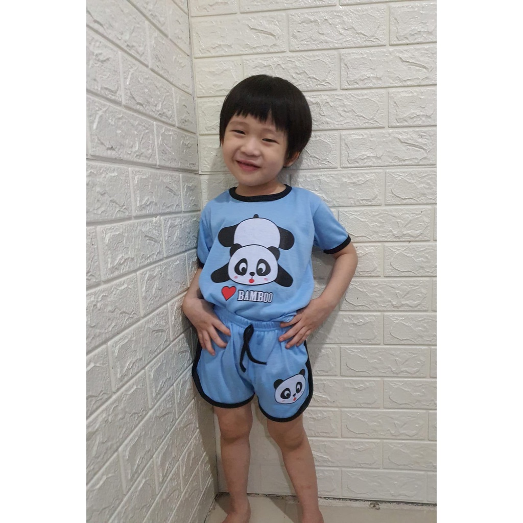 RILLO - Setelan baju playful colour anak karakter panda / setelan anak unisex