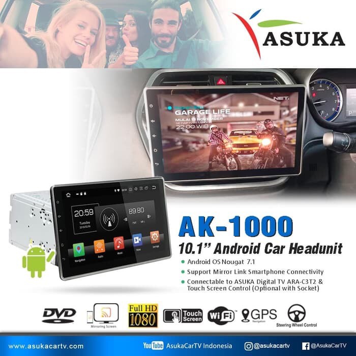 HEAD UNIT ASUKA ANDROID AK-1000 DOUBLE DIN ASUKA ANDROID AK-1000