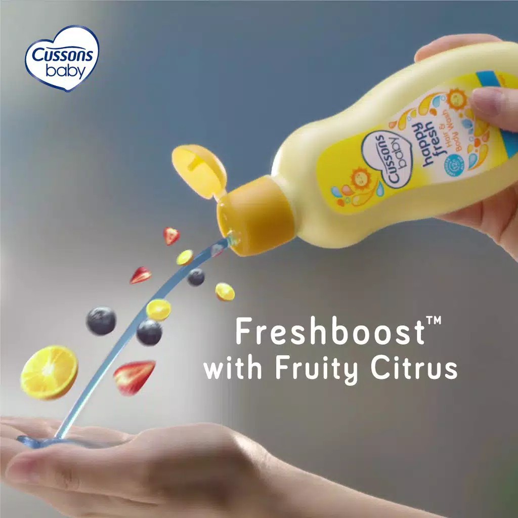 CUSSONS BABY HAIR &amp; BODY WASH HAPPY FRESH 200ML / SABUN BAYI