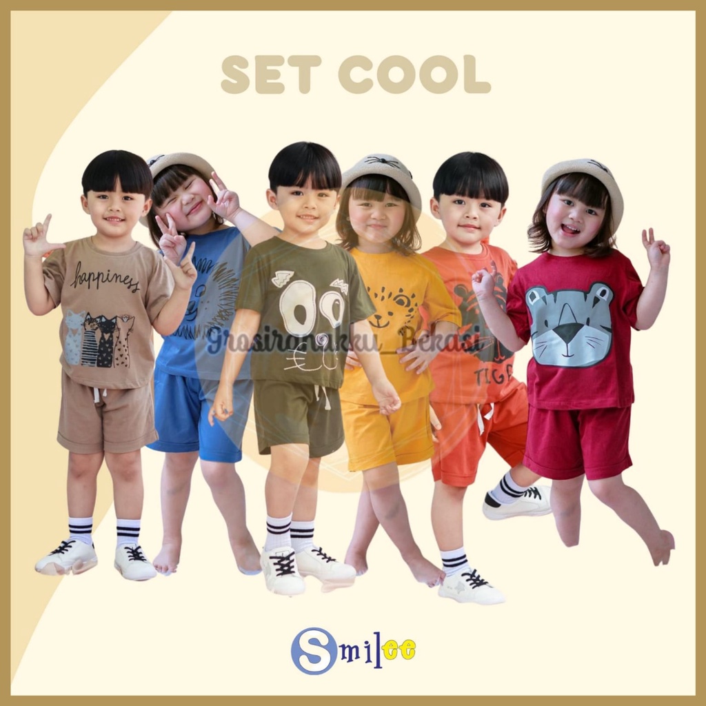 Setelan Anak Unisex Smilee Cool Mix Motif Size 1-5Tahun