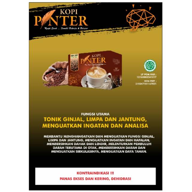 Kopi Pinter,meningkatkan kecerdasan ,membersihkan darah dan dahak dlm pembuluh darah