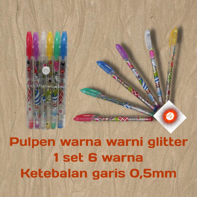 

12 warna pulpen glitter / pulpen warna