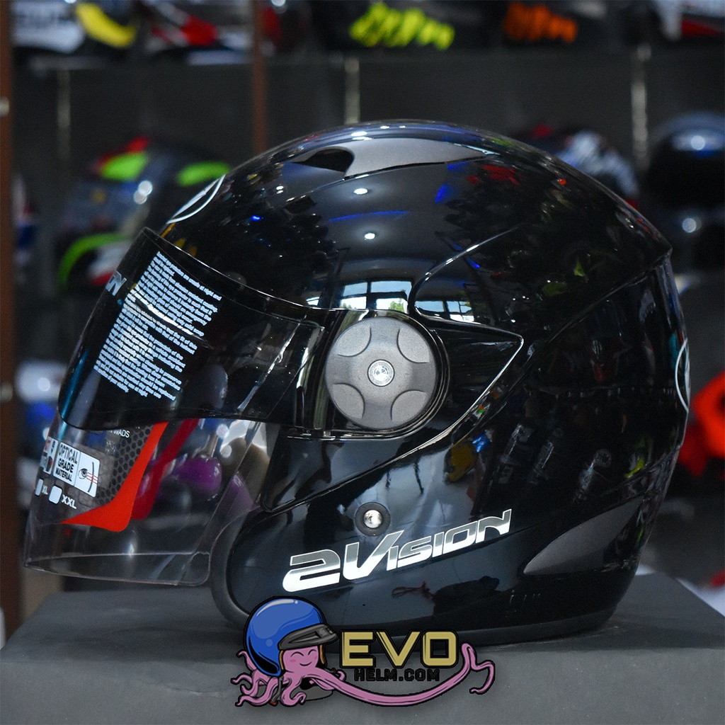 HELM KYT 2 VISION SOLID WARNA LENGKAP - BLACK DOFF